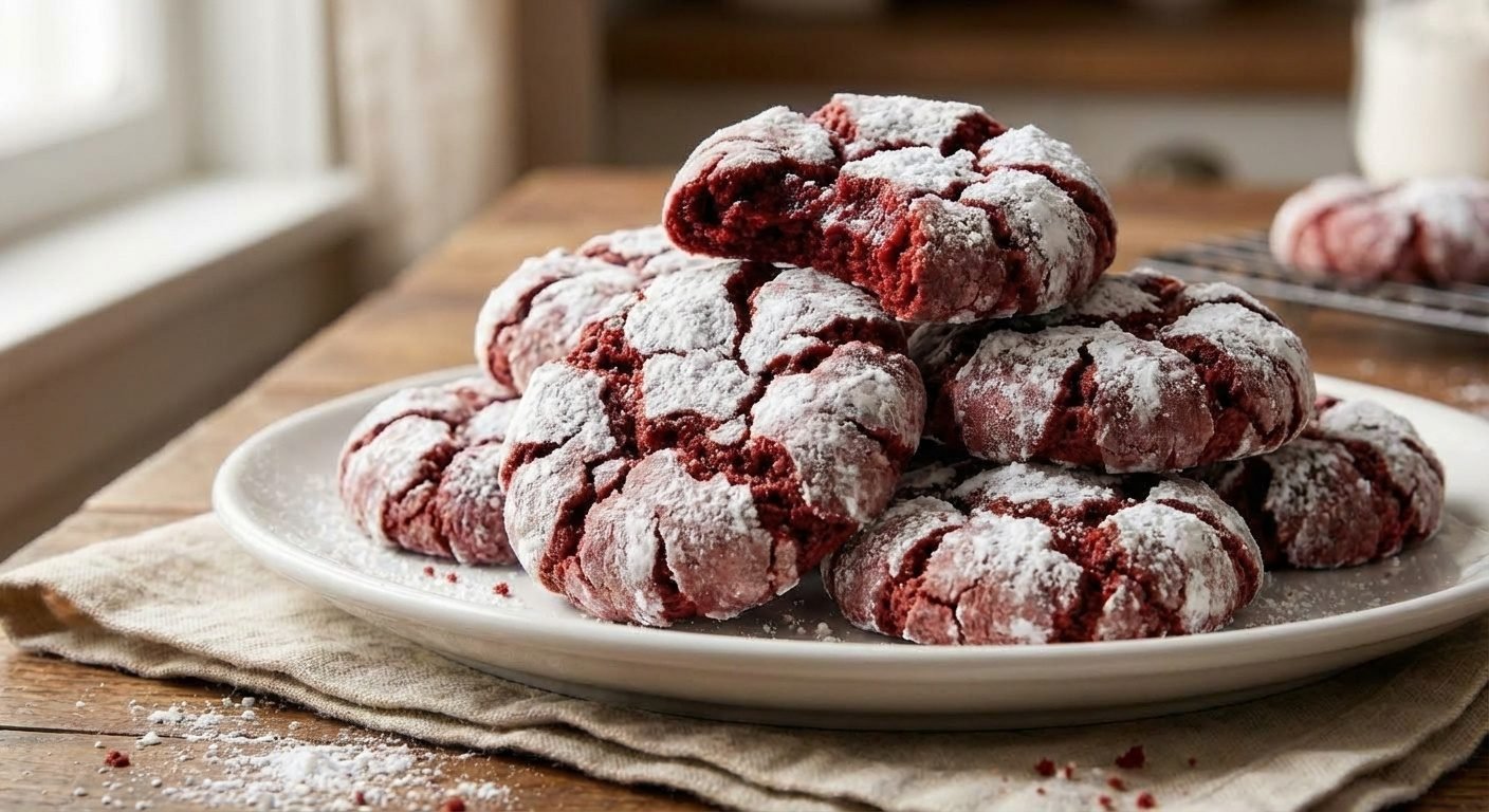 Perfectly Fudgy Red Velvet Crinkle Cookies (A Festive Must-Bake!)