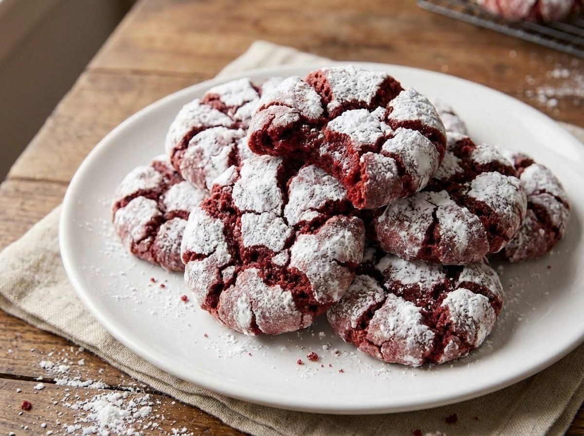 Perfectly Fudgy Red Velvet Crinkle Cookies (A Festive Must-Bake!)