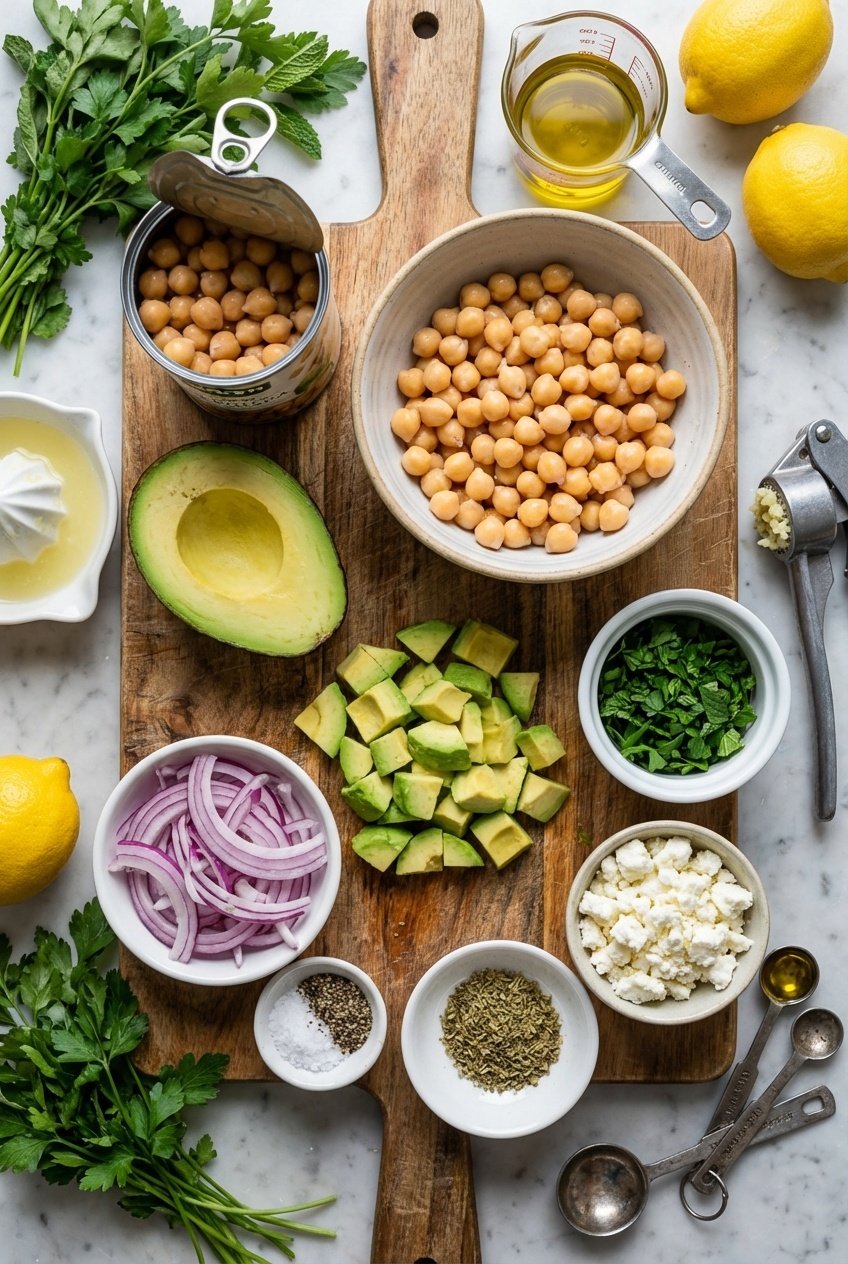 Best-Ever Chickpea Feta Avocado Salad Ingredients
