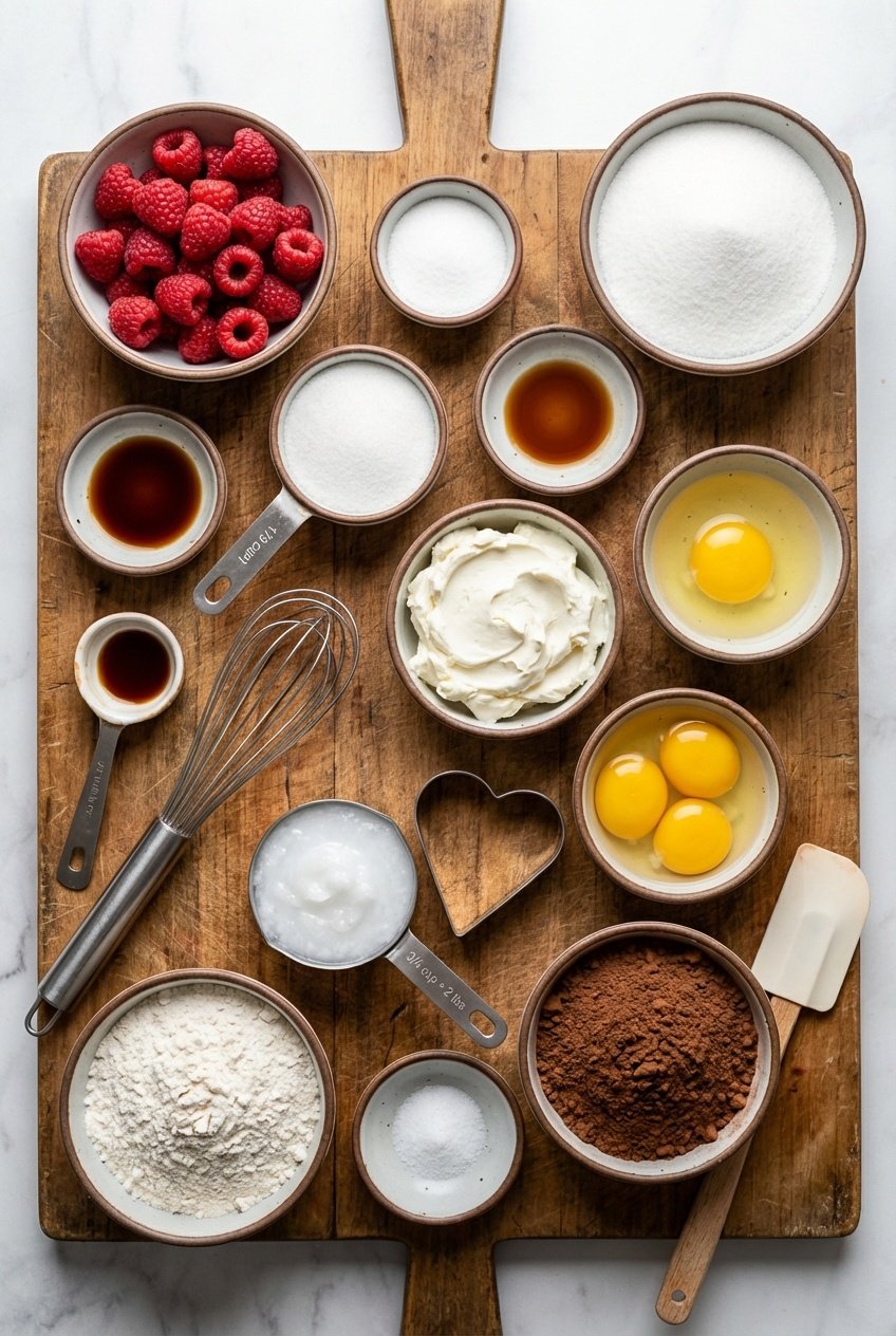 The Ultimate Heart Shaped Brownies with a Secret Swirl Ingredients