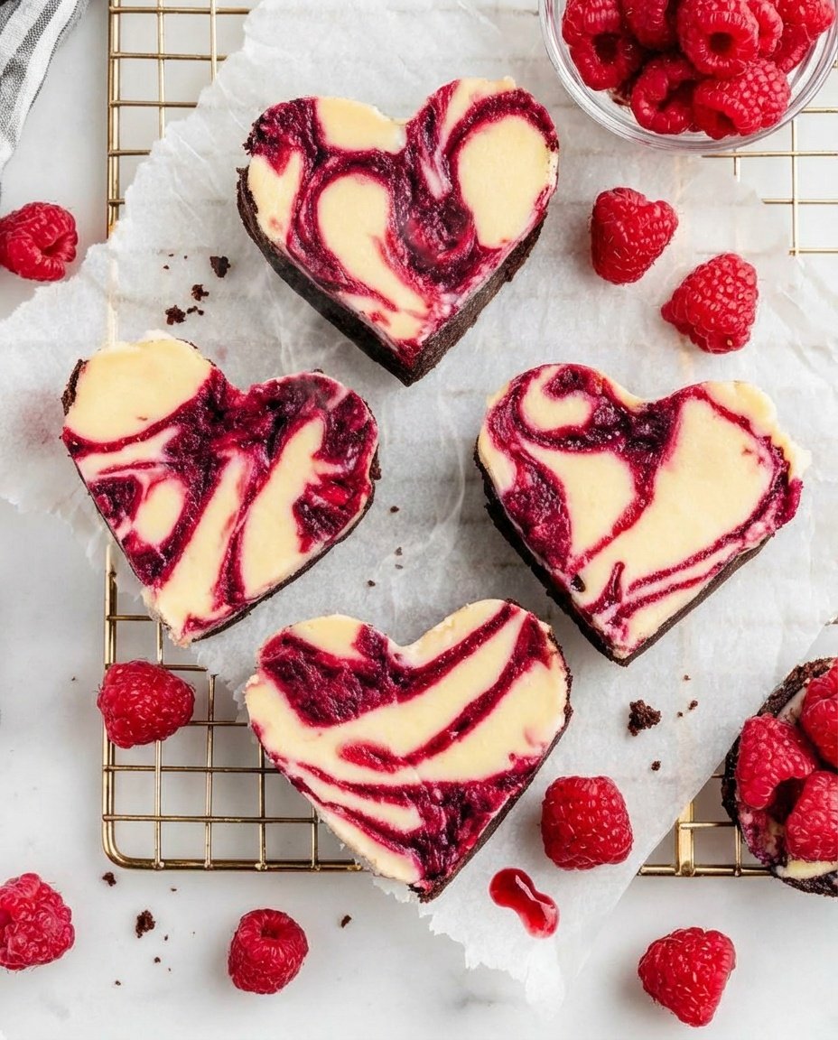 The Ultimate Heart Shaped Brownies with a Secret Swirl