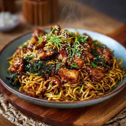 Thumbnail for Ultimate Sticky Garlic Chicken Noodles: A 20-Minute Game-Changer