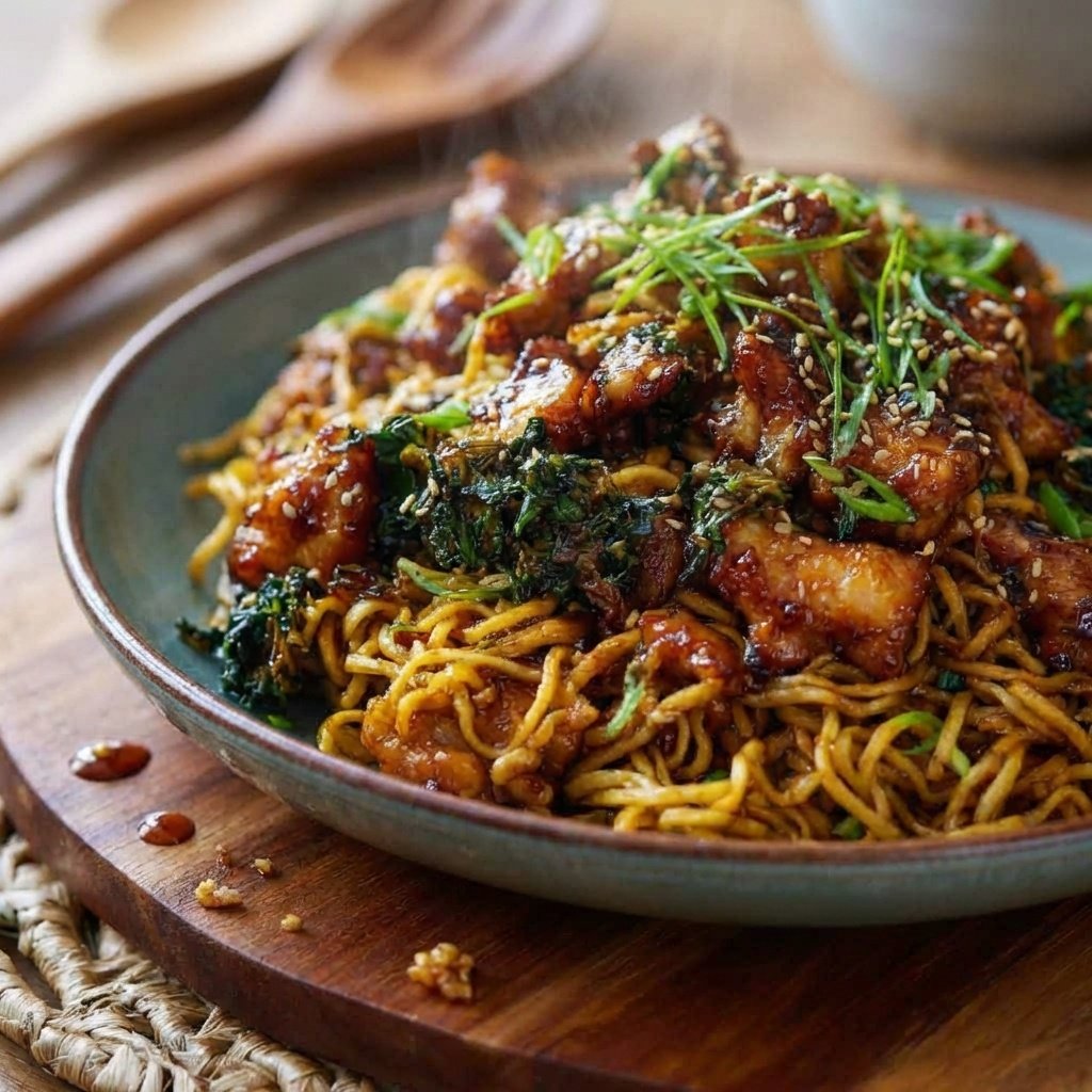 Ultimate Sticky Garlic Chicken Noodles: A 20-Minute Game-Changer