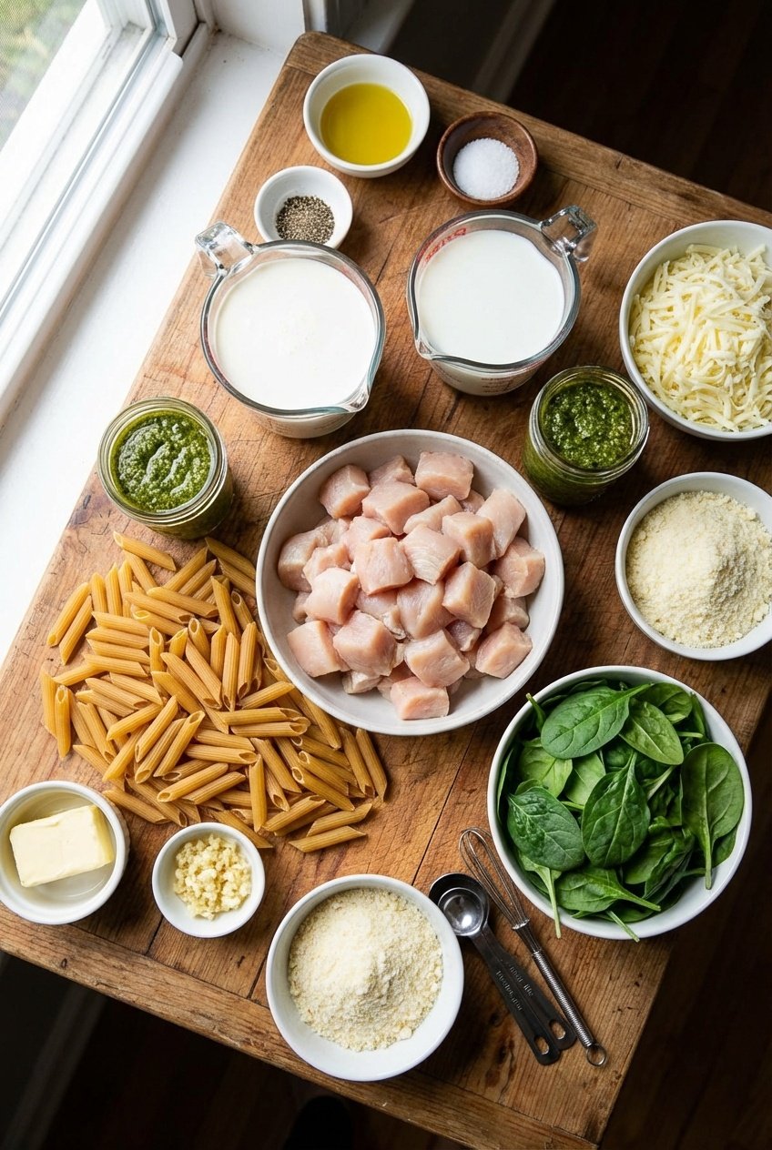 The Ultimate Creamy Pesto Chicken Pasta Bake | Secret Recipe Ingredients