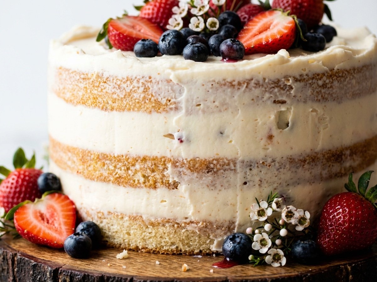The Effortless And Best Vanilla Naked Cake