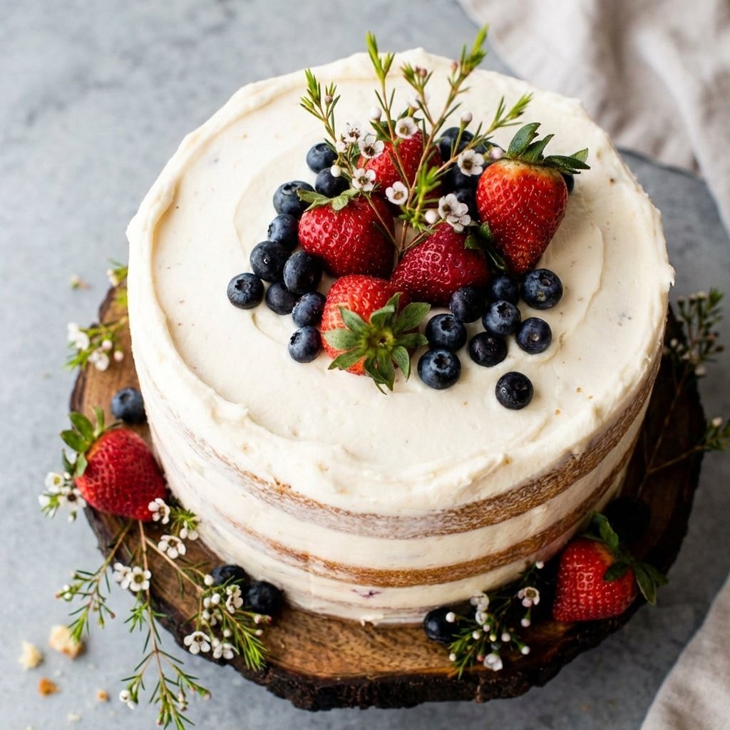 The Effortless And Best Vanilla Naked Cake